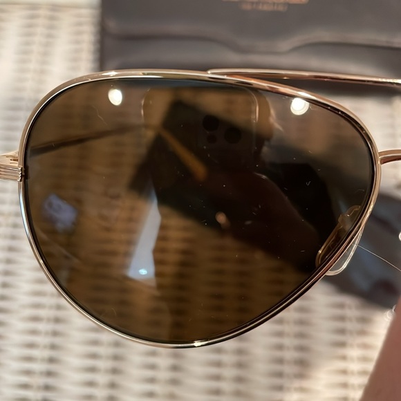 Oliver Peoples Black Aviator Sunglasses main image 5